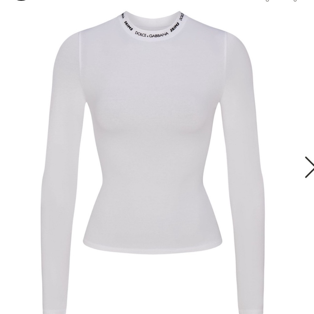 DOLCE GABBANA x SKIMS  long sleeve white top